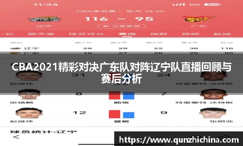 CBA2021精彩对决广东队对阵辽宁队直播回顾与赛后分析